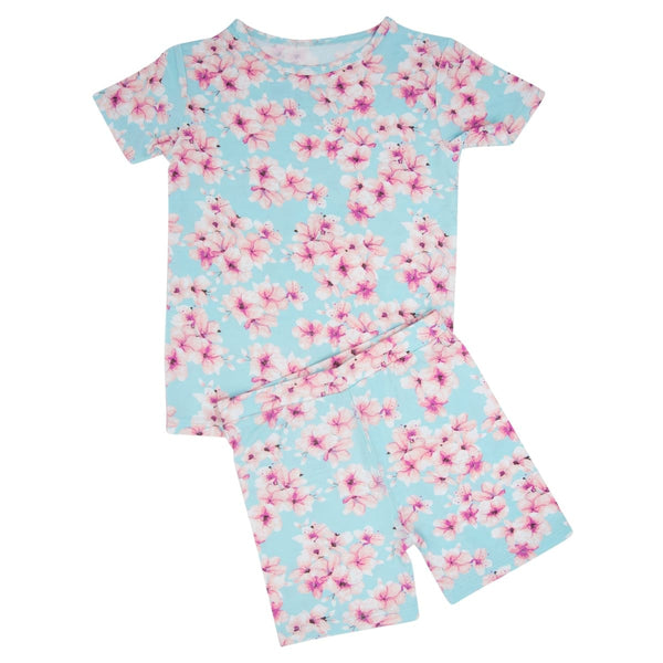 Pretty Pink Floral Summer Pajama Set - Cherry Blossoms