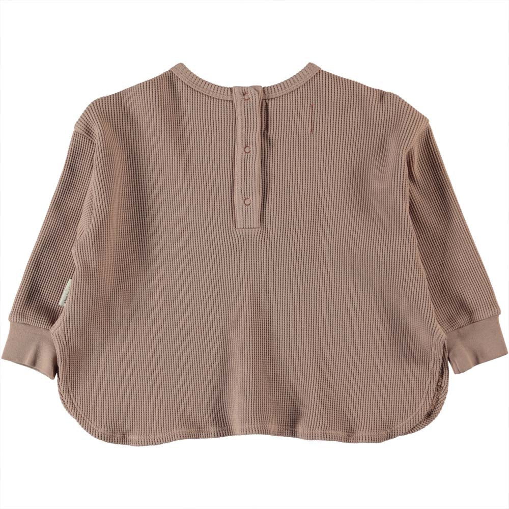 Long Sleeve w/ Wrinkle Front - Light Brown Waffle Jersey