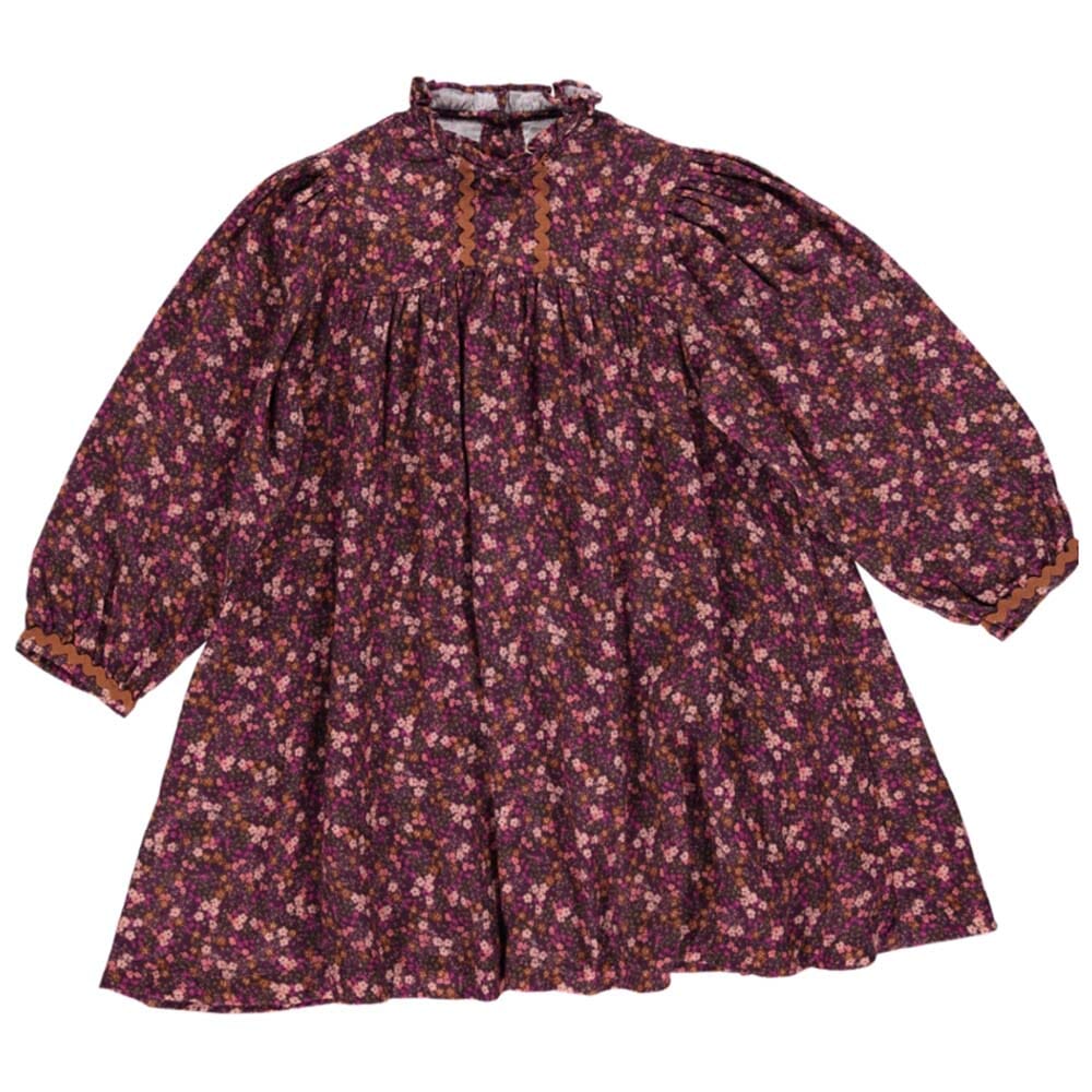 Lena Dress - Mulberry Mini Print Dresses + Skirts Bebe Organic 