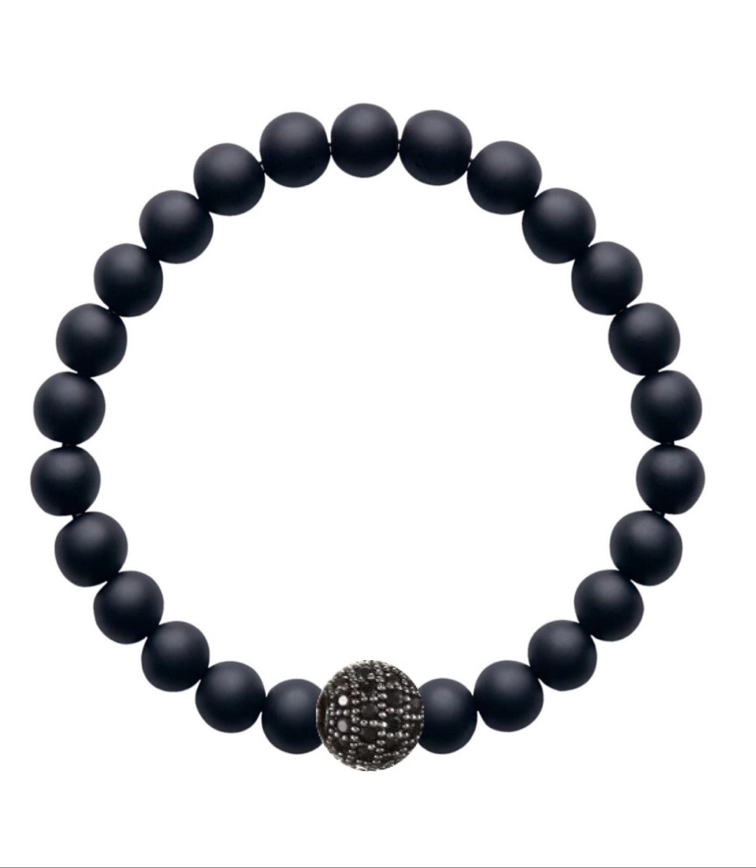 Black plated Onyx & Pave Modern Bracelet