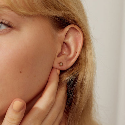 Eclipse Stud Earrings - Labradorite