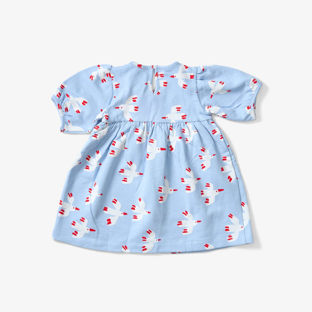 Balloon Sleeve Dress - Bird Sky
