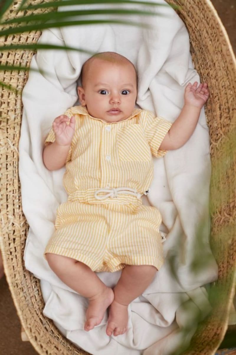 Striped Baby Shirt - Yellow