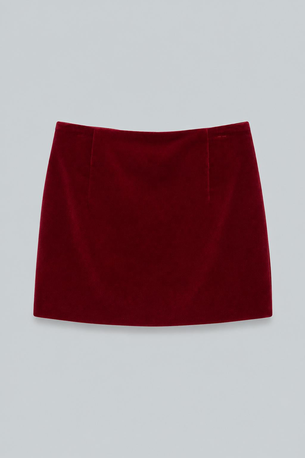 Velvet Vera Mini Skirt - Red