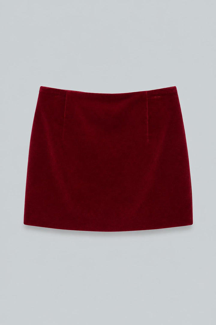Velvet Vera Mini Skirt - Red