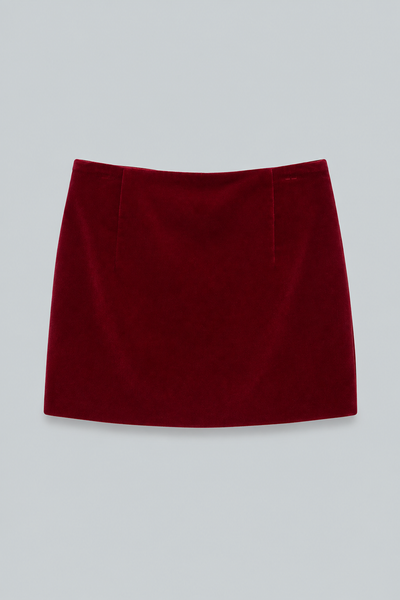 Velvet Vera Mini Skirt - Red