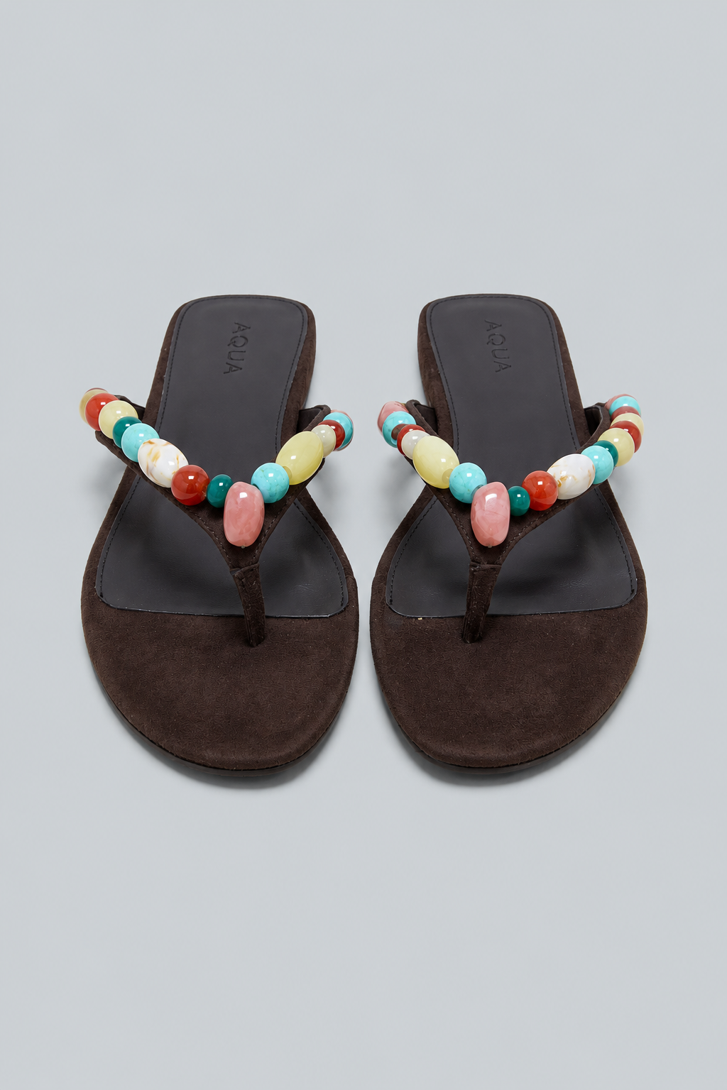 Women's Jules Embellished Thong Sandals Exclusive - Brown Suede