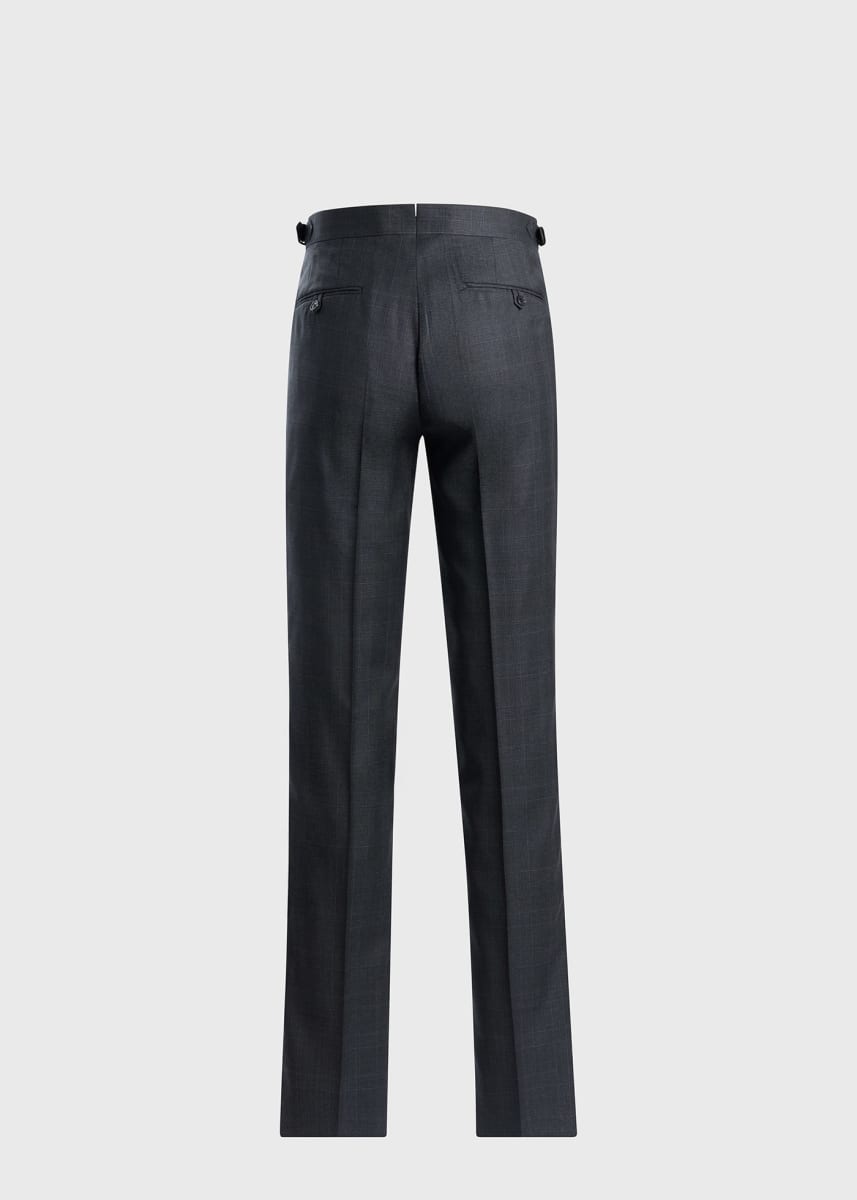 Tonal Plaid Super 130s Wool Suit - Mid Grey - Suit