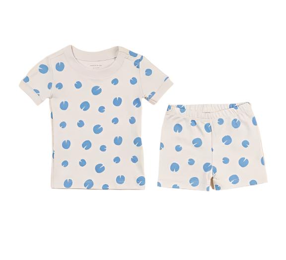 Short Sleeve Pajama Set Pima Cotton - Lotus Birch