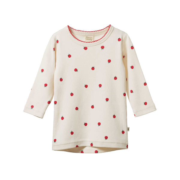 Long Sleeve Cloud Tee - Raspberry Print
