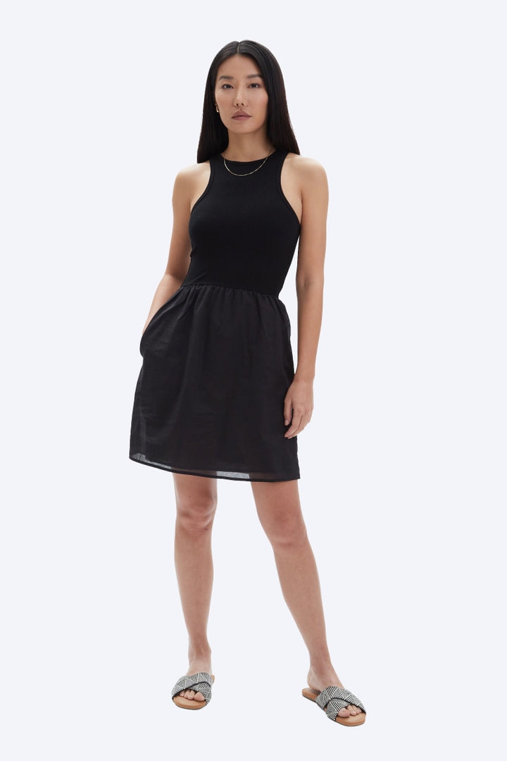 Maeve Racer Tank Mini Dress - Black