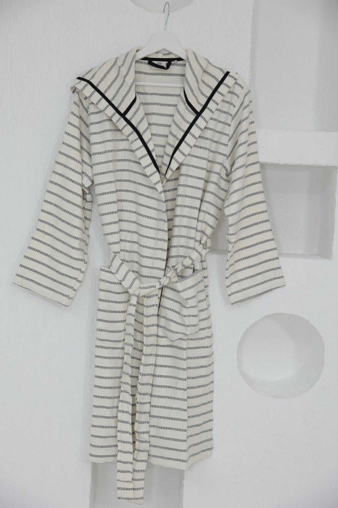 Cotton Black & White Bathrobe