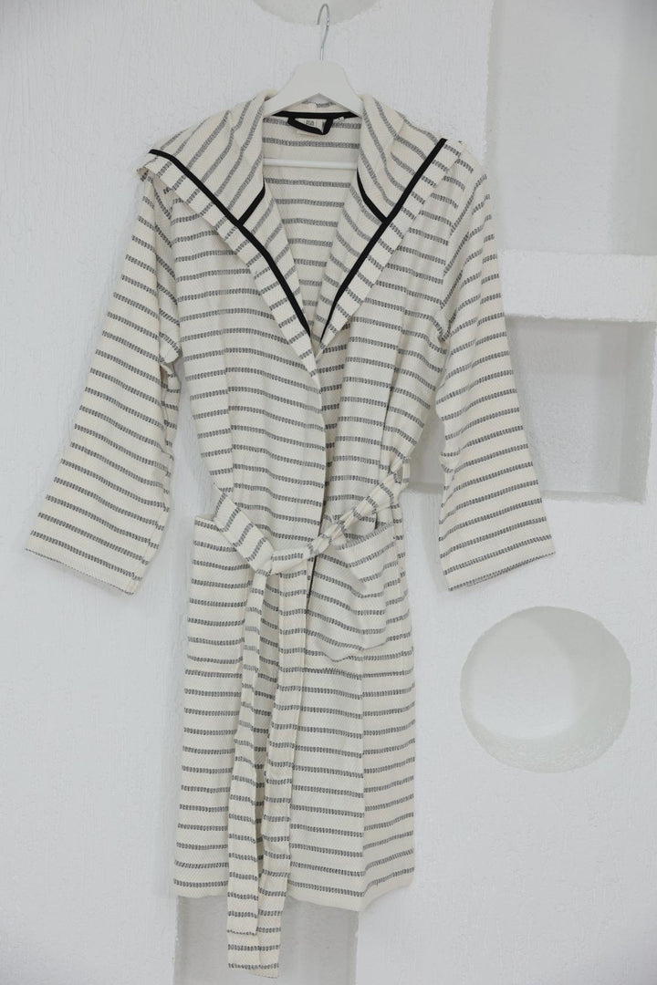 Cotton Black & White Bathrobe