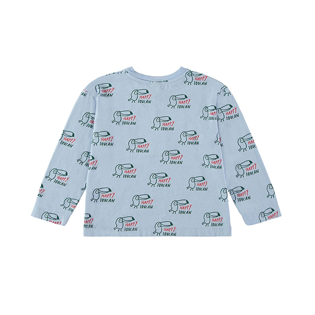 T-Shirt Allover Happy Toucan - Light Blue T-Shirts BonMot 