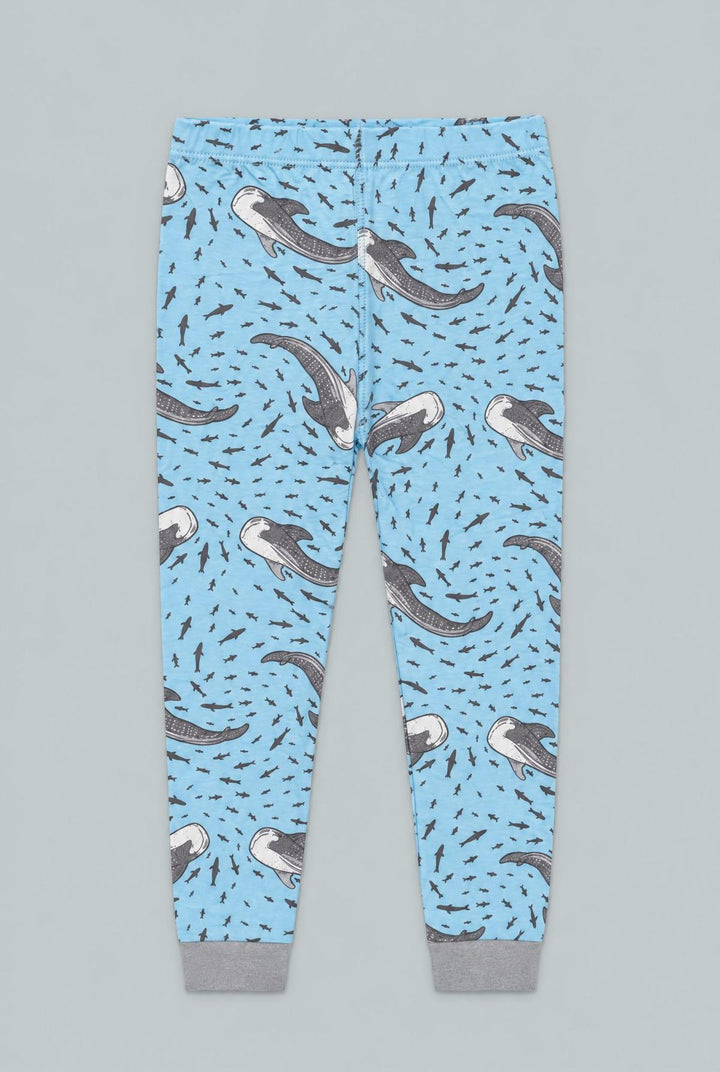 Big Kid Pajama Short Sleeves - Swirling Sharks