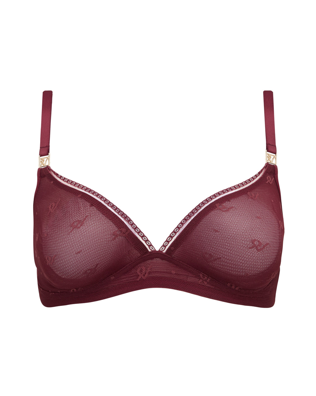 The Easy Does It Bralette Logo Mesh - Merlot