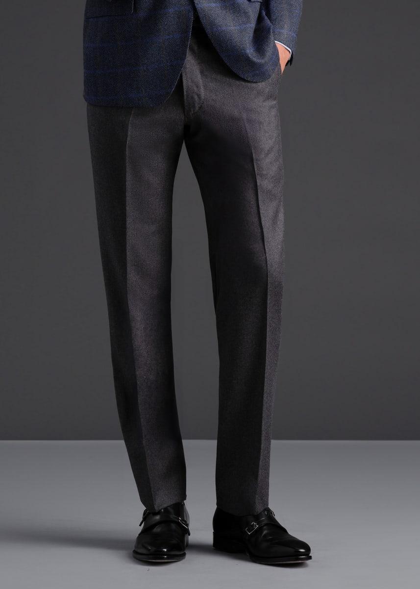 Wool & Cashmere Flannel Pant - Charcoal