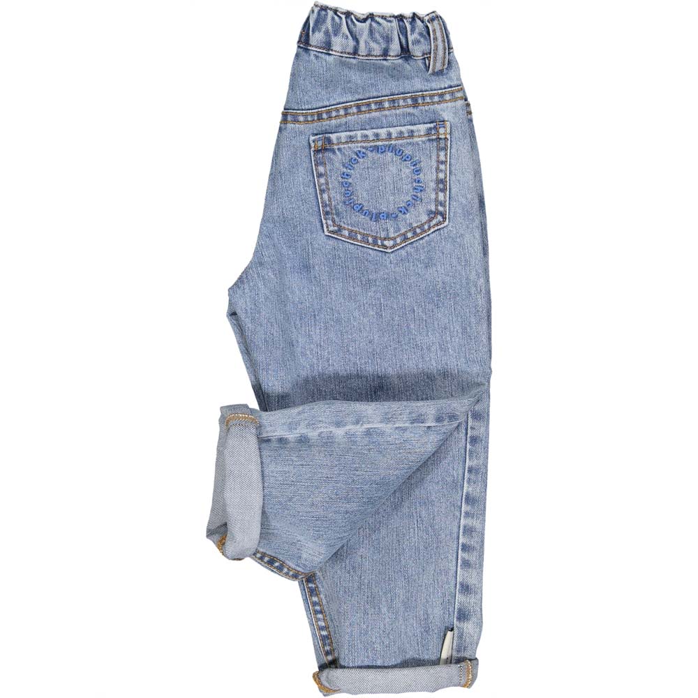 Unisex Trousers - Washed Light Blue Denim