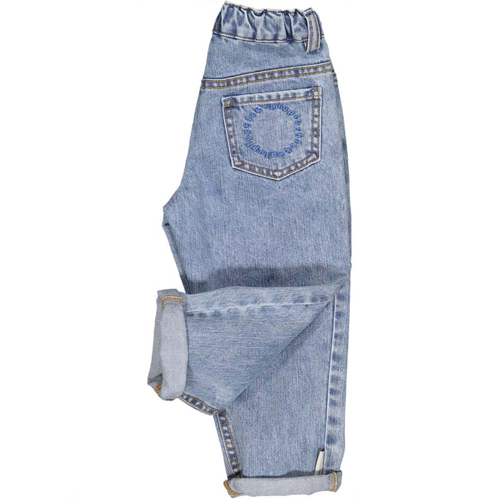 Unisex Trousers - Washed Light Blue Denim