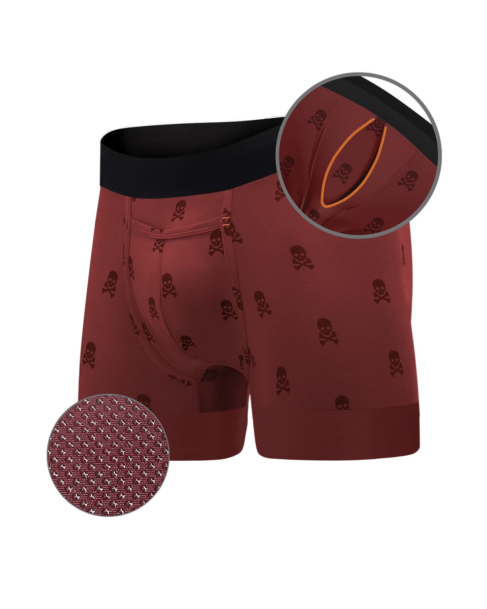 Elite II Trunk - Skull And Crossbones (Oxblood)