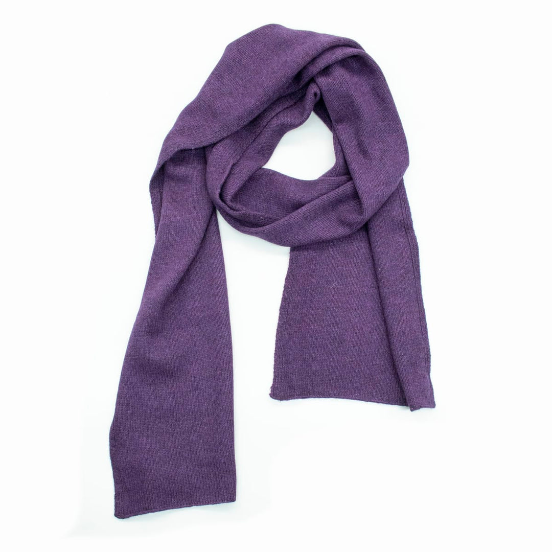 9.5"x66" Plain Jersey Scarf With Lurex - Aubergine