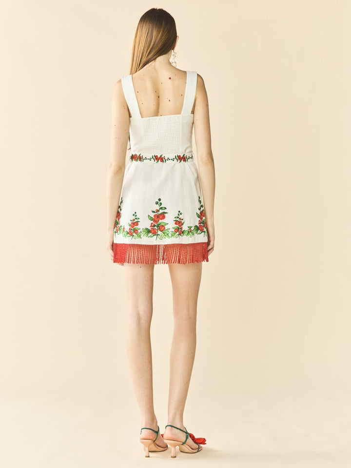 Sarah Bird Mini Dress x Larsen McDowell - White Larsen Watercolor