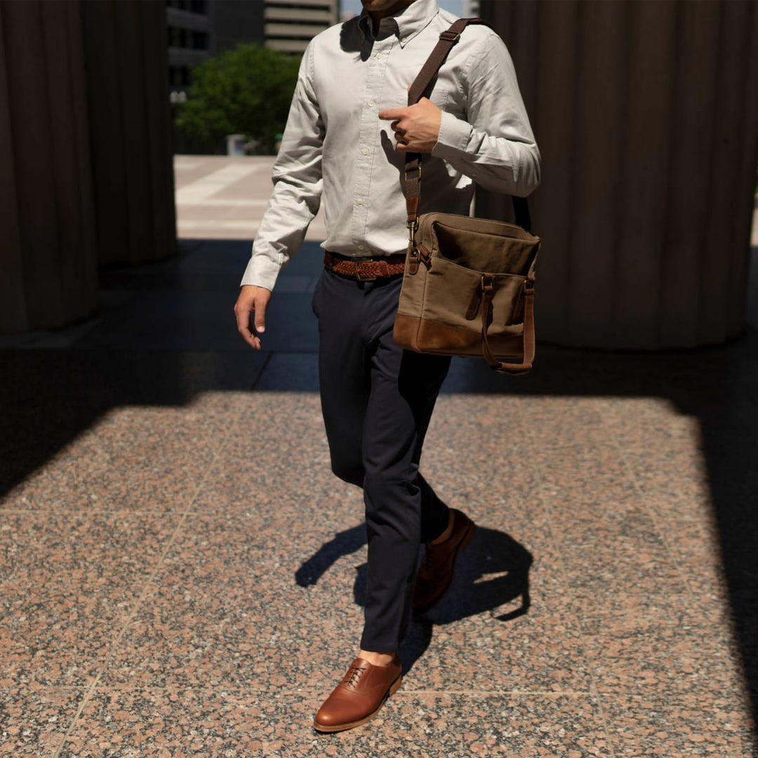 Vincent Slim Briefcase - Waxed Canvas