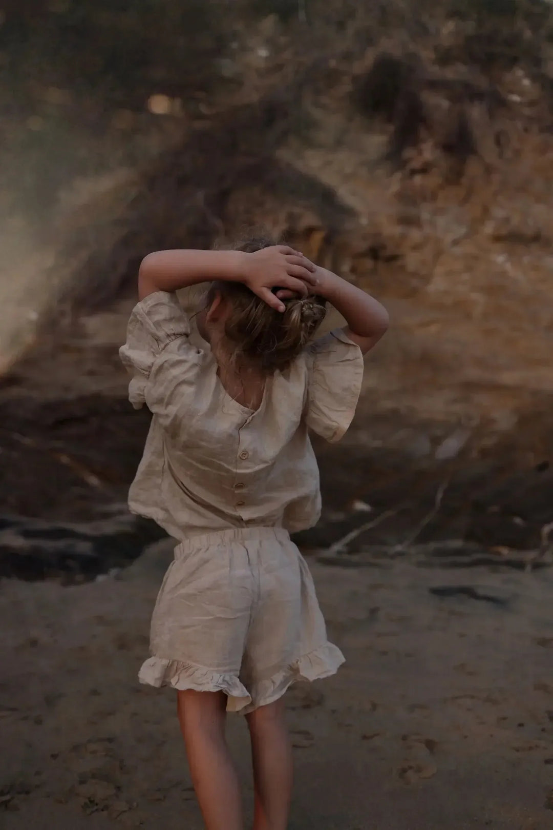 The Frill Linen Top - Oatmeal