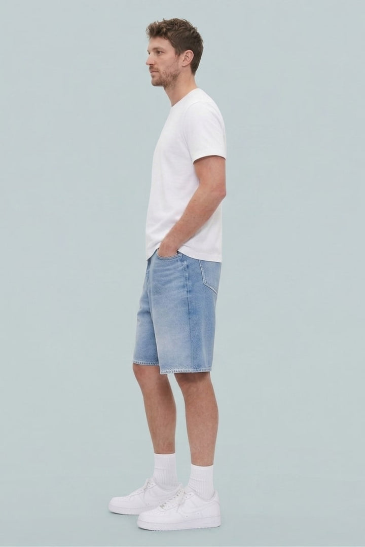 GAP × BÉIS Adult Knit Denim Baggy Shorts - Light Blue Shadow