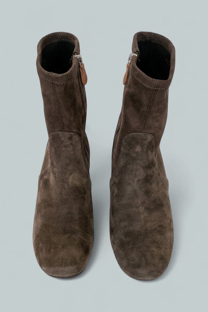 Women's Emily Zip Mid Heel Boots - Shitake Suede