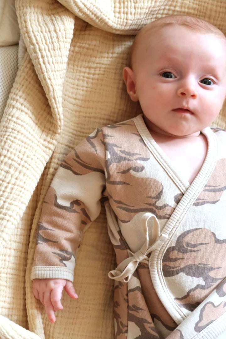 Organic Wrap Bodysuit - Pink Clouds