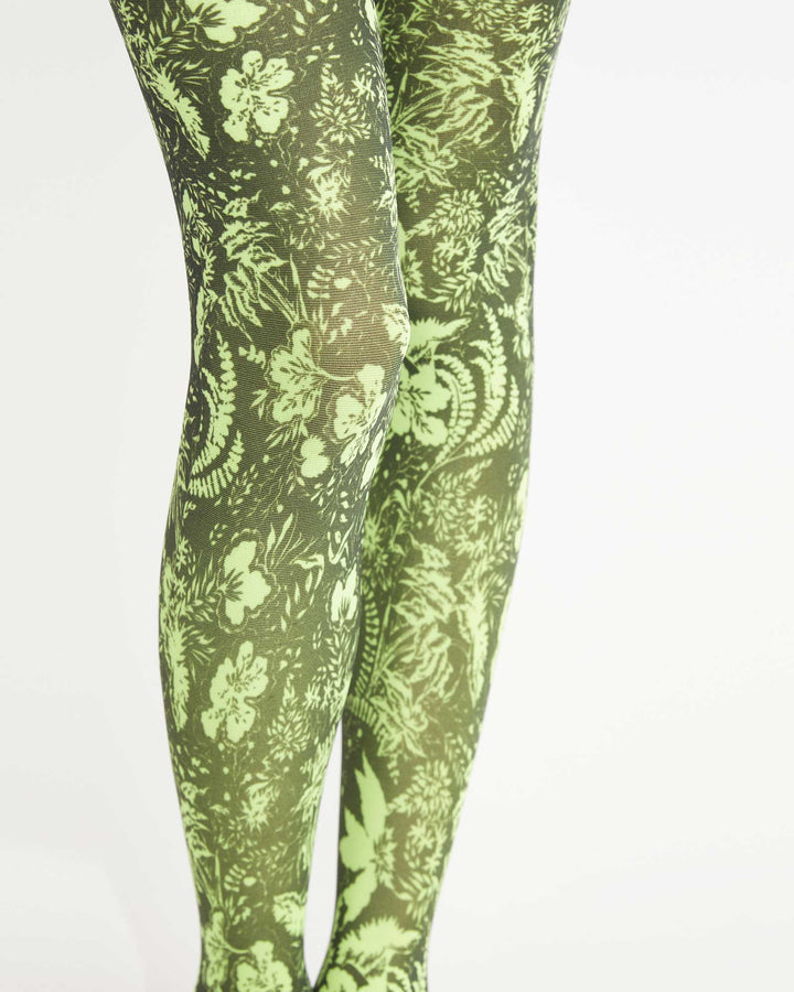 Rodebjer Colab Vegetal Tights - Techno Green
