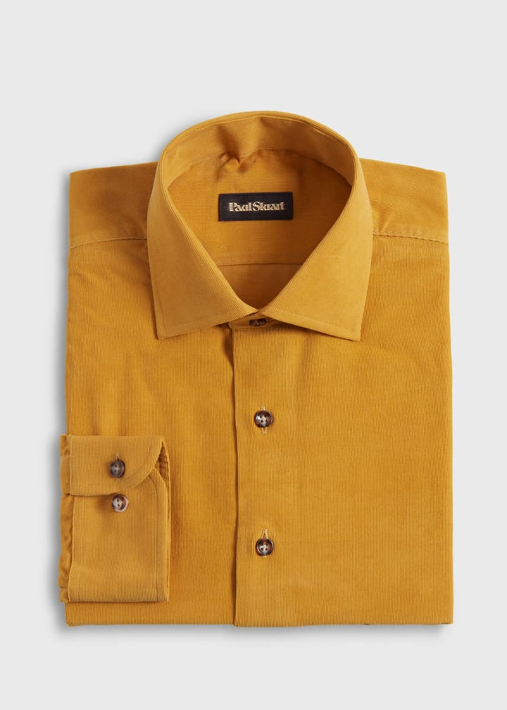 Fine Wale Corduroy Sport Shirt - Yellow