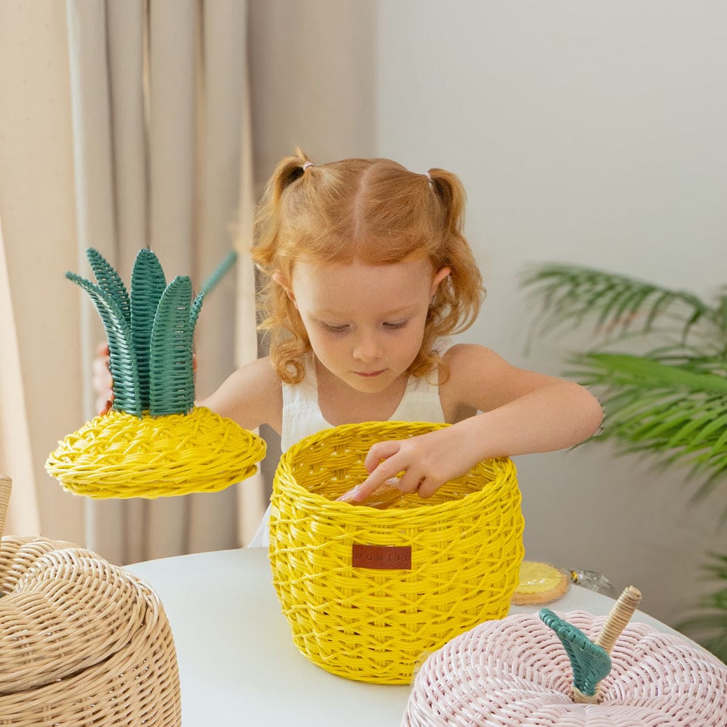 Pineapple Storage Basket Small - Yellow