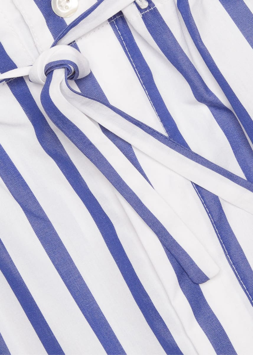 Stripe Cotton Pant - White