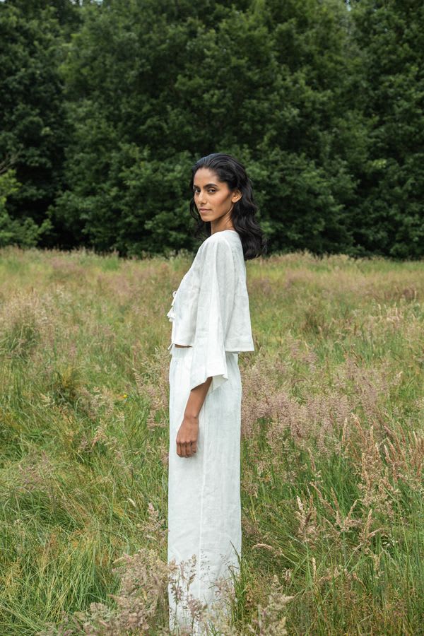 Zoya-May Linen Trouser - Snow White