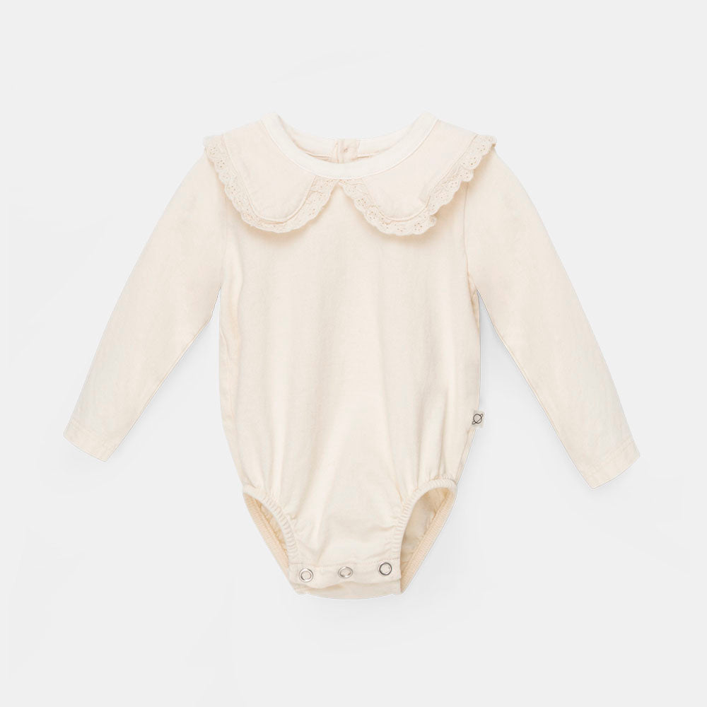 Organic Baby Collar Bodysuit - Ivory