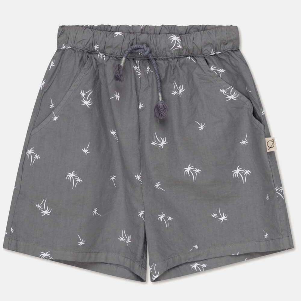 Palm Print Bermuda Shorts - Dark Grey Shorts My Little Cozmo 