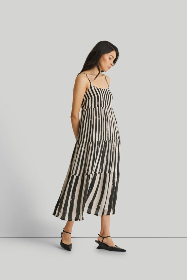 Strappy Tiered Maxi Dress - Striped Down