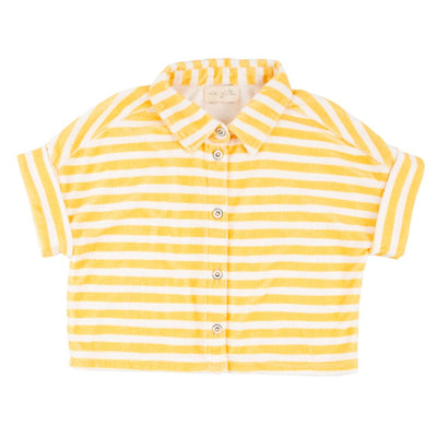 Dakota Boxy Button Down Yellow Stripe - Carnivale