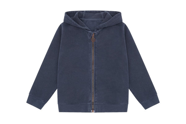 Organic Cotton Zip Up Hoodie - Blue Stone - Palmetto Plant Dye