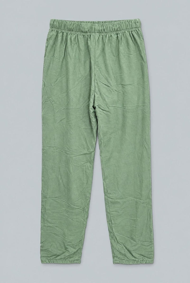 Kids Drawstring Waist Jogger Pant In Ultra Soft French Terry - Green