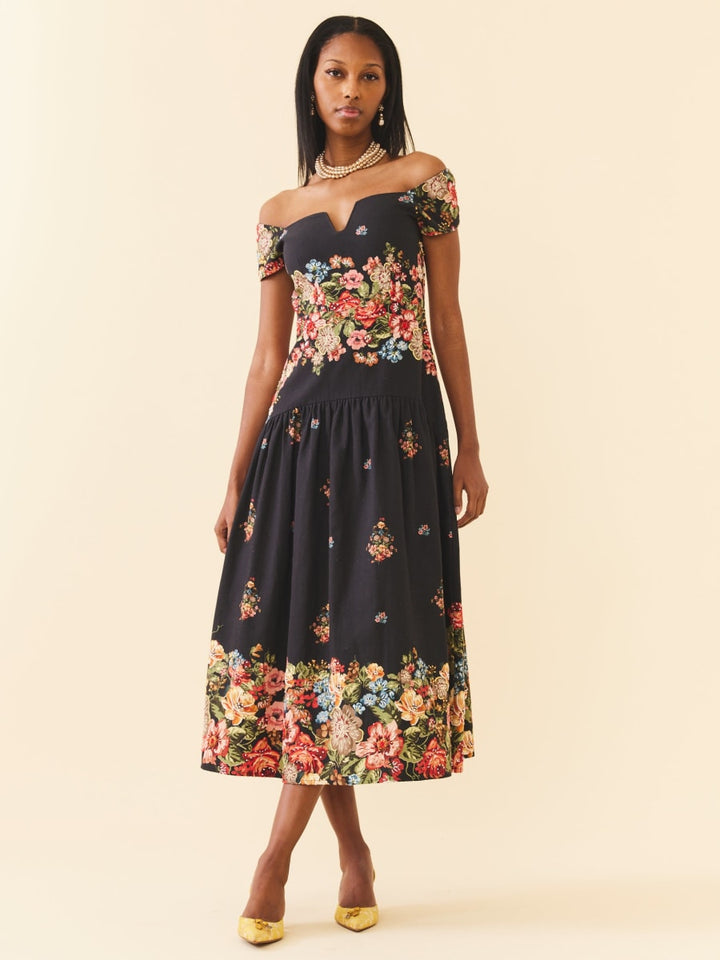 Sydney Dress - Black Victorian Floral