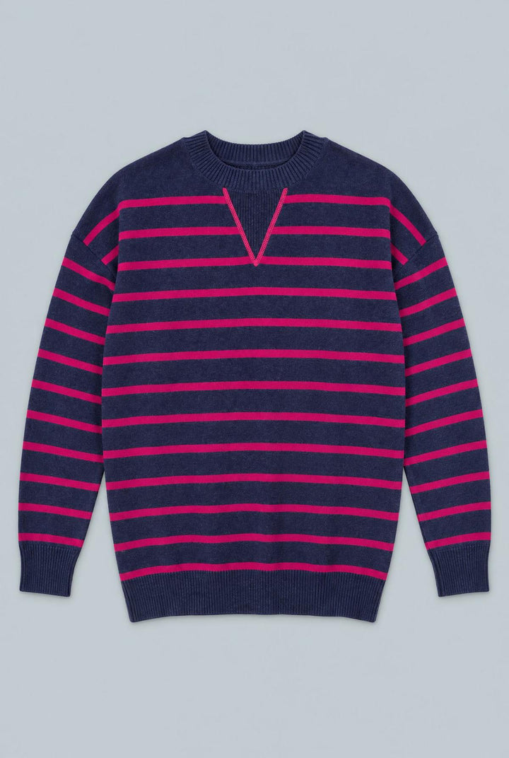 Stripe Front Jumper - Dark Navy