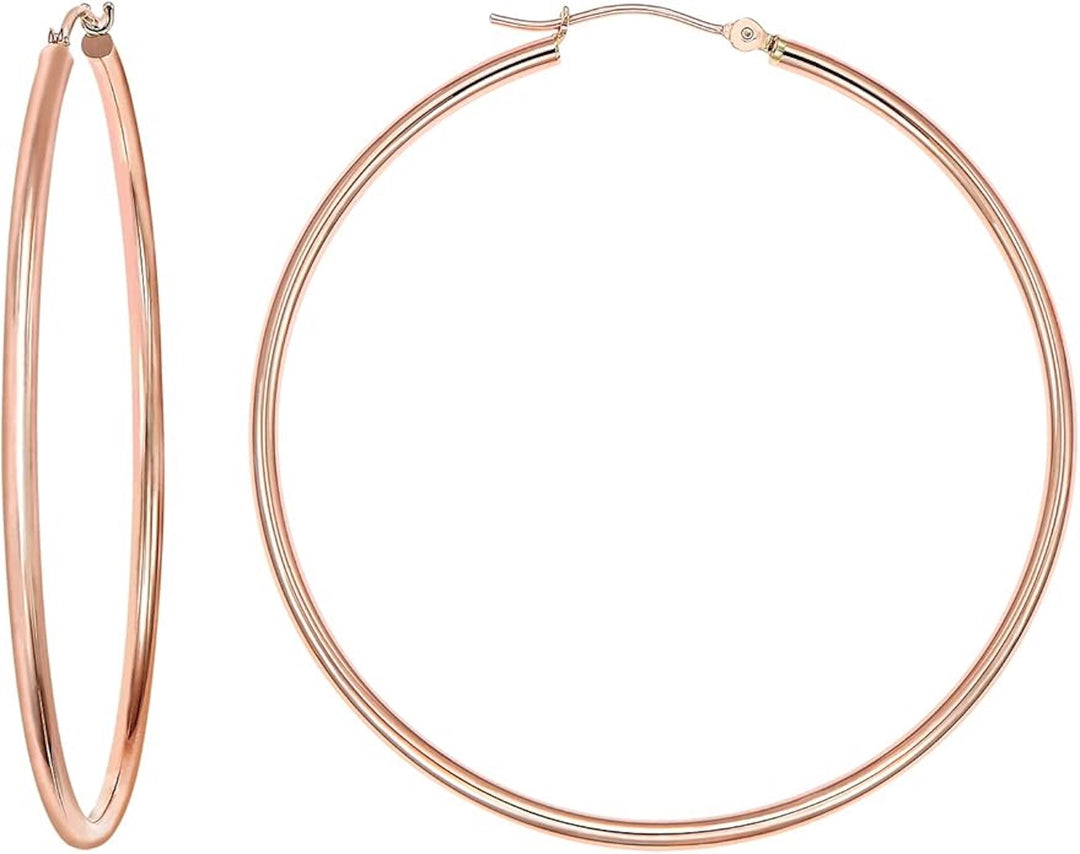 18k Rose Gold Large Hoop Earrings