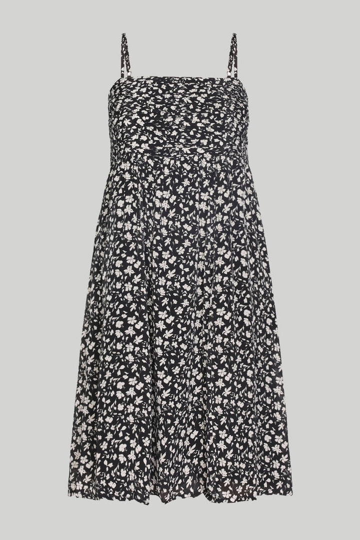 Ruched Strappy Mini Dress - Monochrome Medley