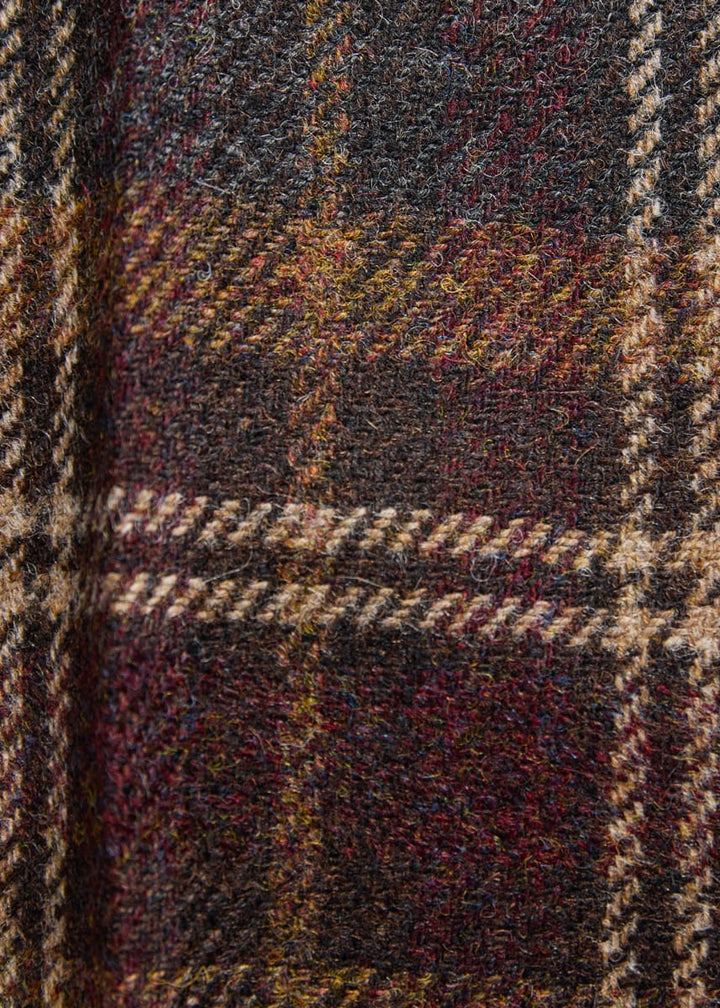Shetland Wool Plaid Dress Trouser - Brown/Grey