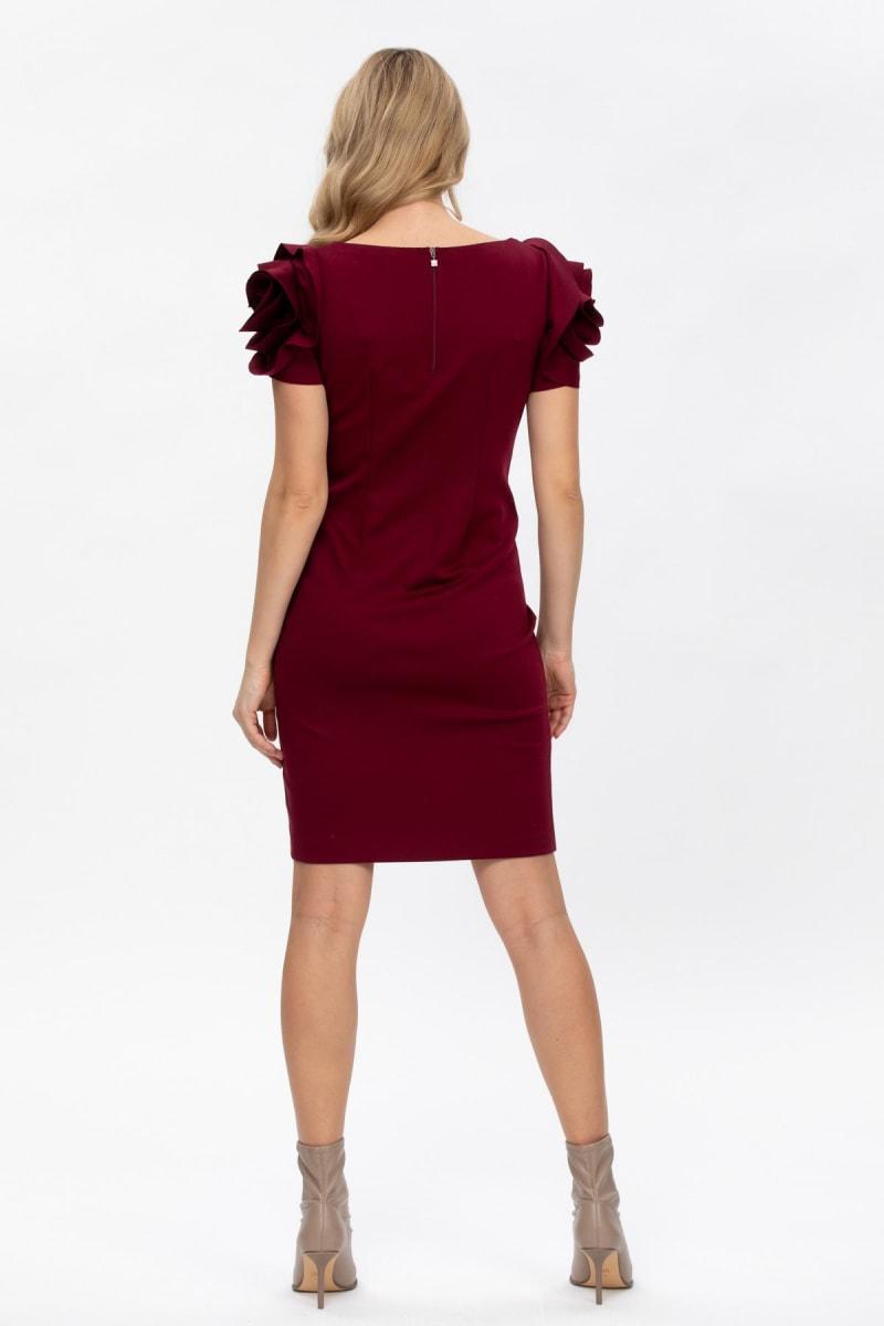 CAPRI Maternity Dress In Milano Stitch - Dark Cherry