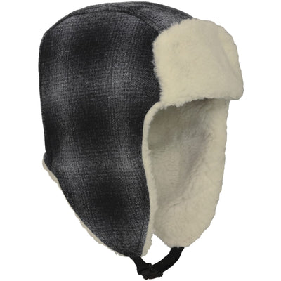 Wool Aviator Hat - Black/gray Plaid