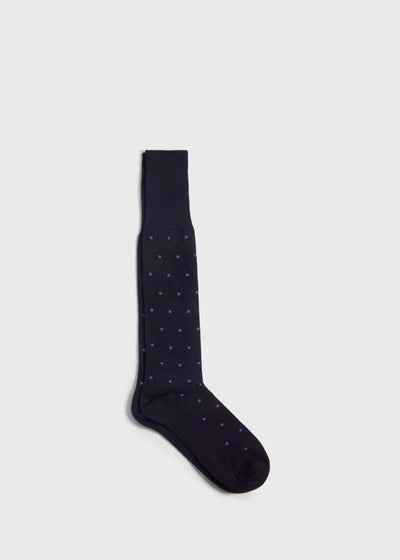 Cotton Blend Dotted Sock - Black